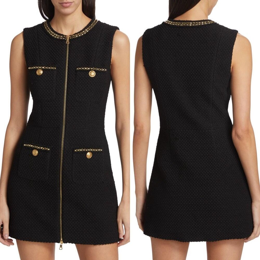 NWT Alice + Olivia Lacchan Tweed Minidress Size 6 $495